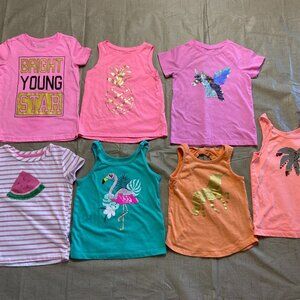 Size 4/ 5  Girls Tops Tank Top Tee Shirt  Bundle 7 pieces /Lot Sequins